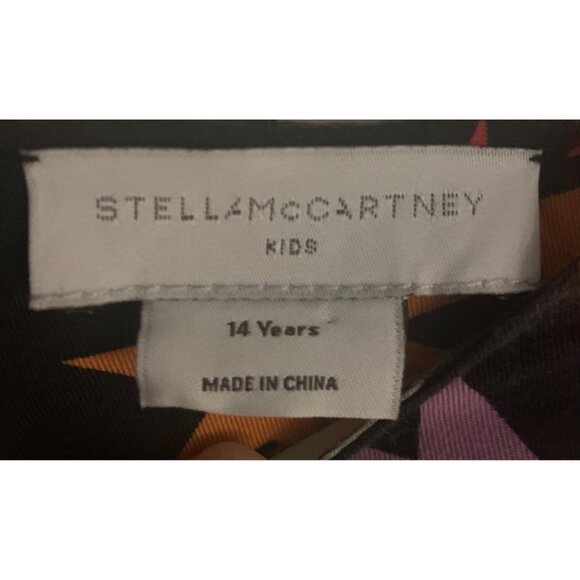 STELLA McCARTNEY Girl's Black Multicolor Shooting Stars Peplum Dress Size 14 - Picture 11 of 11